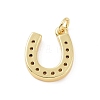 Brass Micro Pave Cubic Zirconia U Shape Charms KK-C012-24G-2