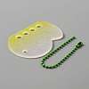 Gradient Glitter Plastic Loose Leaf DIY Disc Keychain ZXFQ-WH0001-05-2