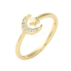 Adjustable Brass Micro Pave Clear Cubic Zirconia Cuff Rings ZIRC-Z002-09G-5