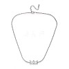 304 Stainless Steel Crystal Rhinestone Rectangle Link Chain Necklaces NJEW-T016-07S-3
