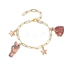 2Pcs 2 Styles West Cowboy Style Alloy Enamel Charm Bracelets BJEW-JB12521-3