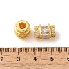 Rack Plating Brass Pave Clear Cubic Zirconia European Beads KK-M285-28G-3