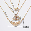 Elegant Wing Necklace Set with Colorful Flower Pendant and Full Rhinestone VS8849-1