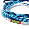 3Pcs 3 Style Plastic Braided Bead Bracelets Set BJEW-B065-08C-2