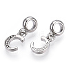 Platinum Rack Plating Alloy Rhinestone European Dangle Charms PALLOY-T048-36P-C-2