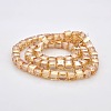 Half Rainbow Plated Glass Faceted Cube Beads Strands GLAA-A031-8mm-HR05-2