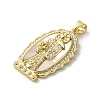 Brass Pave Shell Pendants KK-I708-16I-G-2