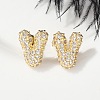 Brass Micro Pave Cubic Zirconia Stud Earrings EJEW-Z091-04G-V-5