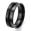 201 Stainless Steel Grooved Finger Ring Settings STAS-TAC0007-05B-2