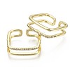 Brass Micro Pave Clear Cubic Zirconia Cuff Rings RJEW-S044-113-NF-2