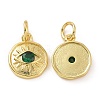 Brass Micro Pave Cubic Zirconia Pendants KK-P187-17I-G-2