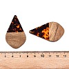 Transparent Resin and Walnut Wood Pendants RESI-T057-06D-4