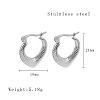 Non-Tarnish 304 Stainless Steel Hoop Earrings for Women YI9341-2-2