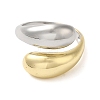 Brass Teardrop Open Cuff Rings for Women RJEW-B062-10GP-2