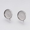 Non-Tarnish 202 Stainless Steel Stud Earring Settings STAS-I088-D-02P-1