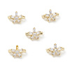 Rack Plating Brass Pave Clear Cubic Zirconia Flower Slide Charms KK-G464-01LG-4