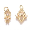 Brass Micro Pave Cubic Zirconia Pendants ZIRC-G168-51G-1