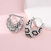 Brass Micro Pave Cubic Zirconia V-Shaped Hoop Earrings EJEW-H165-06P-3