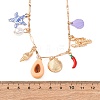 Alloy Enamel Sun Heart Starfish Shell Shape Pendant 3 Layer Necklaces for Women NJEW-F357-03KCG-3