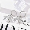 304 Stainless Steel ABS Imitation Pearl Hoop Earrings EJEW-M070-19P-4