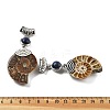 Natural Lapis Lazuli Fossil Snail Pendants G-F062-12-2