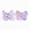 Transparent Spray Painted Glass Charms GLAA-N035-08A-B04-2