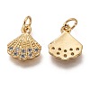 Brass Micro Pave Clear Cubic Zirconia Charms ZIRC-C020-49-5