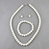 Imitation Pearl Glass Jewelry Sets: Necklaces  SJEW-R125-9-1