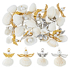 24Pcs 4 Styles Natural Shell Pendants SHEL-HS0001-17-1