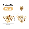 6Pcs Bees 304 Stainless Steel Lapel Pin Backs for Backpack Clothes JEWB-FH0003-11G-2