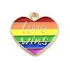 Pride Rainbow Alloy Enamel Pendants ENAM-G208-07KCG-1