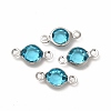 304 Stainless Steel with Glass Connector Charms STAS-G305-08P-06-3