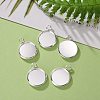 304 Stainless Steel Pendant Cabochon Settings STAS-F191-14S-C-4