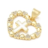 Religion Cross Brass Micro Pave Clear Cubic Zirconia Pendants CU-CBA83A6-03F-G02-2
