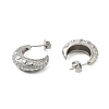 304 Stainless Steel Moon Stud Earrings for Women EJEW-U020-04P-2