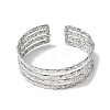 Hammered 304 Stainless Steel Cuff Bangles BJEW-H635-03P-2