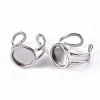 Tarnish Resistant 201 Stainless Steel Cuff Pad Ring Settings STAS-S080-040B-P-5