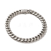 Non-Tarnish 304 Stainless Steel Cuban Link Chain Bracelets for Women Men BJEW-Q341-14B-P-1