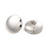 304 Stainless Steel Flat Round Stud Earrings for Women EJEW-I281-06P-2