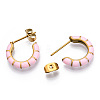 Enamel C-shape Stud Earrings EJEW-N052-05B-4