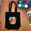 DIY Cat Pattern Canvas Tote Bag Embroidery Kits for Beginners PW-WG2E975-04-1