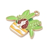 Small Potted Plant with Dog Alloy Enamel Pendants ENAM-I083-01KCG-03-2