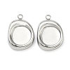 304 Stainless Steel Pendant Cabochon Settings STAS-C167-07C-P-1