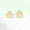 Brass Enamel Stud Earrings LS-EJEW-B152-01G-04-2