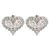 Cubic Zirconia Heart Stud Earrings EJEW-I304-17P-01-1