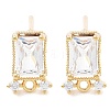 Brass Clear Cubic Zirconia Stud Earring Findings KK-A238-01C-G-1