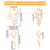 8Pcs 2 Style 201 Stainless Steel Pendants STAS-DC0001-02-6
