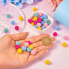 50Pcs 5 Colors Rubberized Style Acrylic Beads SACR-TA0001-32-5