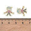 Brass Micro Pave Colorful Cubic Zirconia Connector Charms for Jewelry Making CU-CBAAA59-01G-02-3