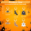 Halloween Theme Alloy Enamel Ghost/Spider/Bat Locking Stitch Markers HJEW-PH01788-2
